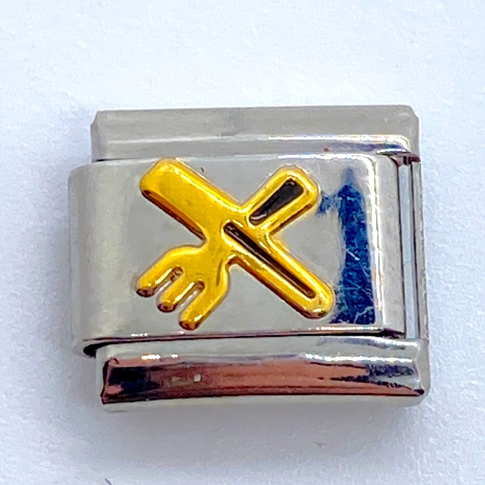 Fork & Knife Uberry Italian Charm Silver Tone GoldTone Dining Restaurant Chef